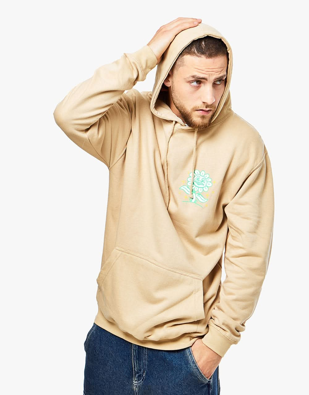 Route One Bloom Pullover Hoodie - Desert Sand