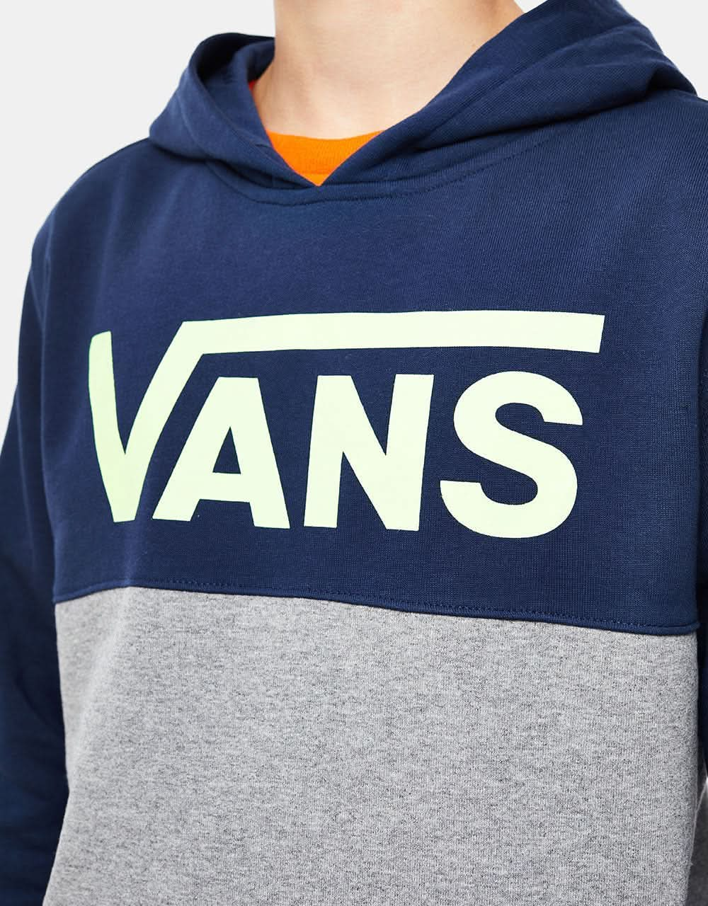 Vans Classic Block Kids Pullover Hoodie - Dress Blues/Cement Heather