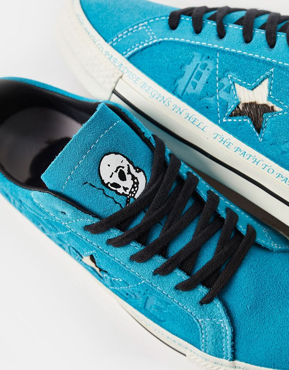 Converse x Paradise One Star Pro Sean Pablo Skate Shoes - Rapid Teal/Black/Egret