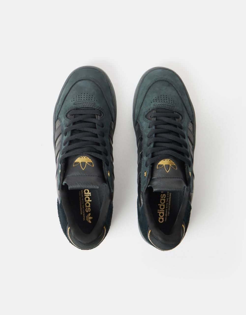 adidas Tyshawn Low Skate Shoes - Core Black/Core Black/Gold Metallic