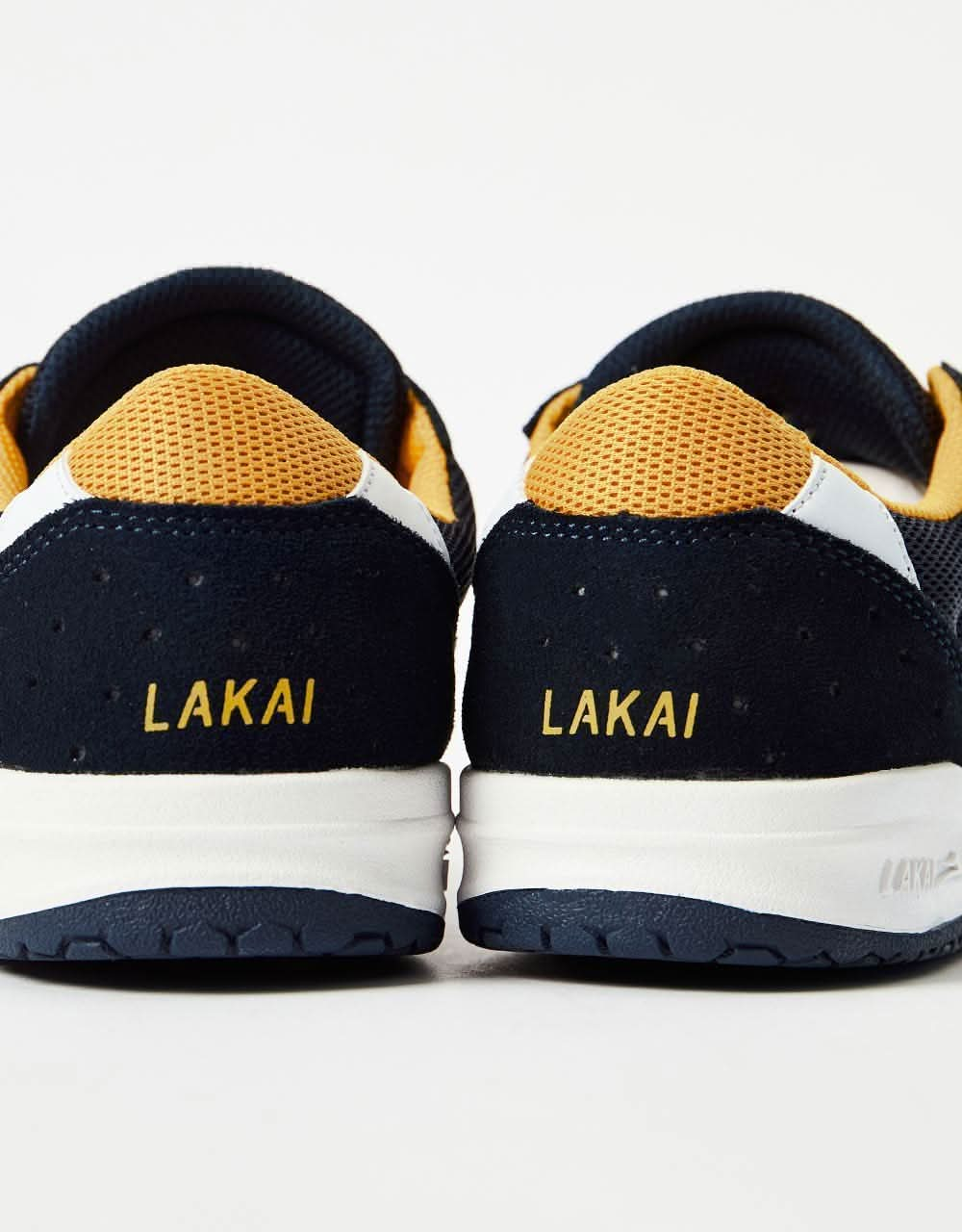 Lakai Atlantic Skate Shoes - Navy/Gold Suede