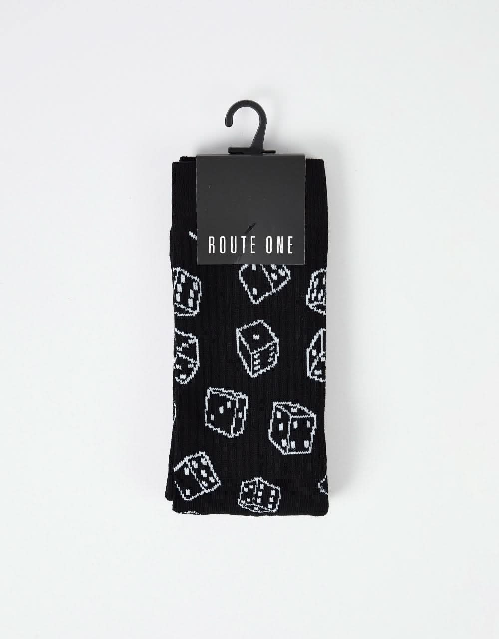 Route One Dice Socks - Black