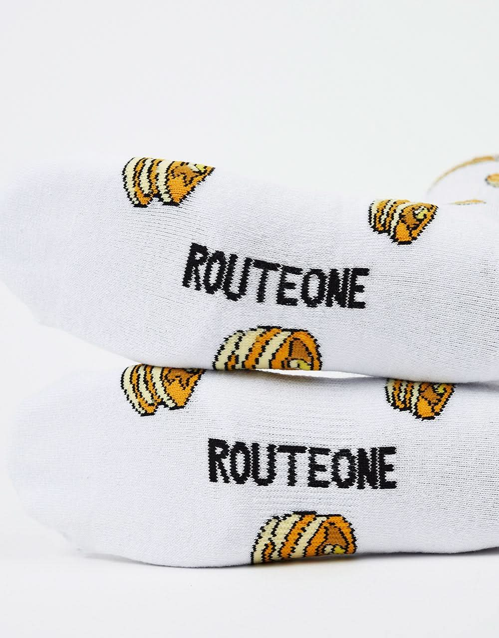 Route One Pancakes Socks - White