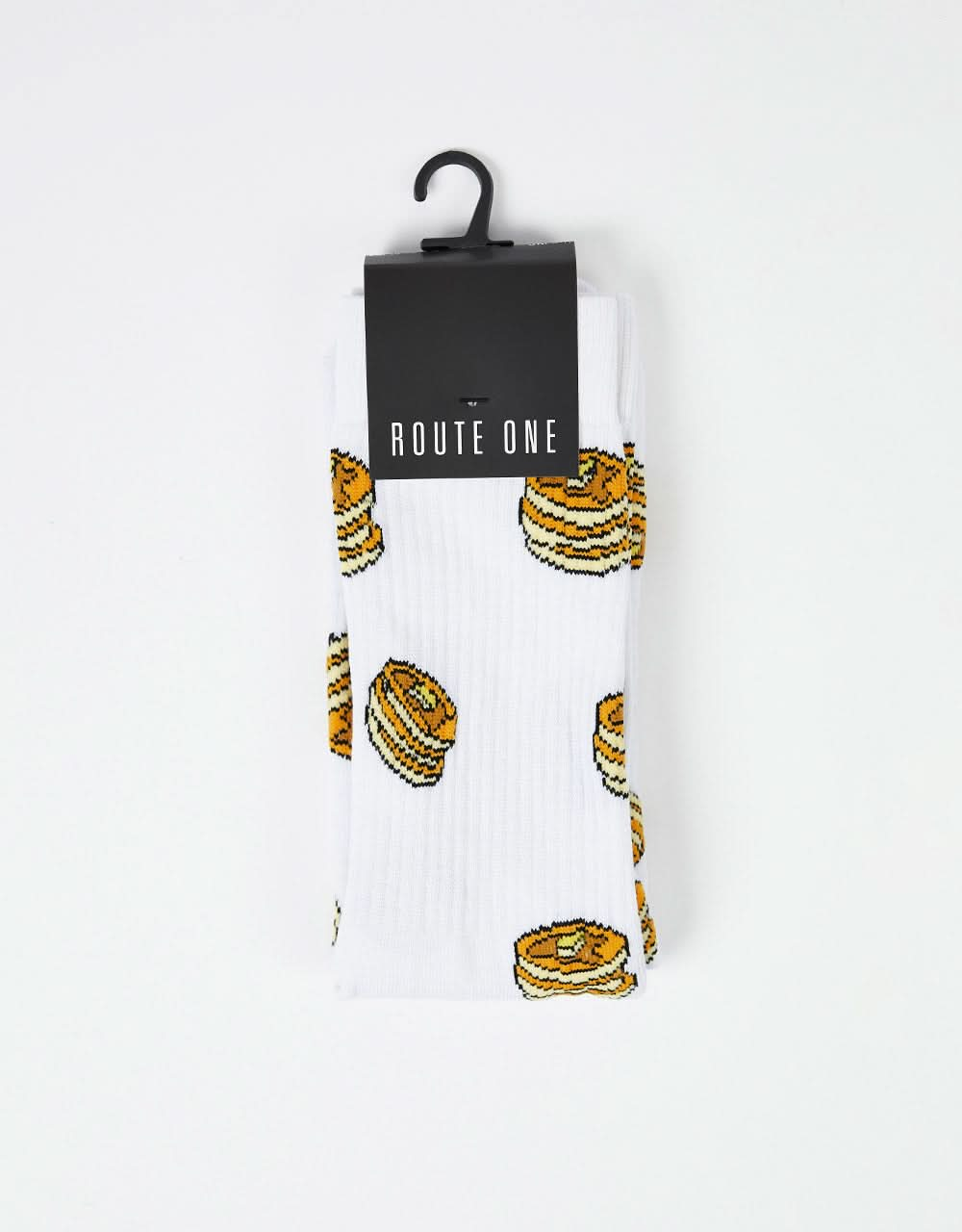 Route One Pancakes Socks - White