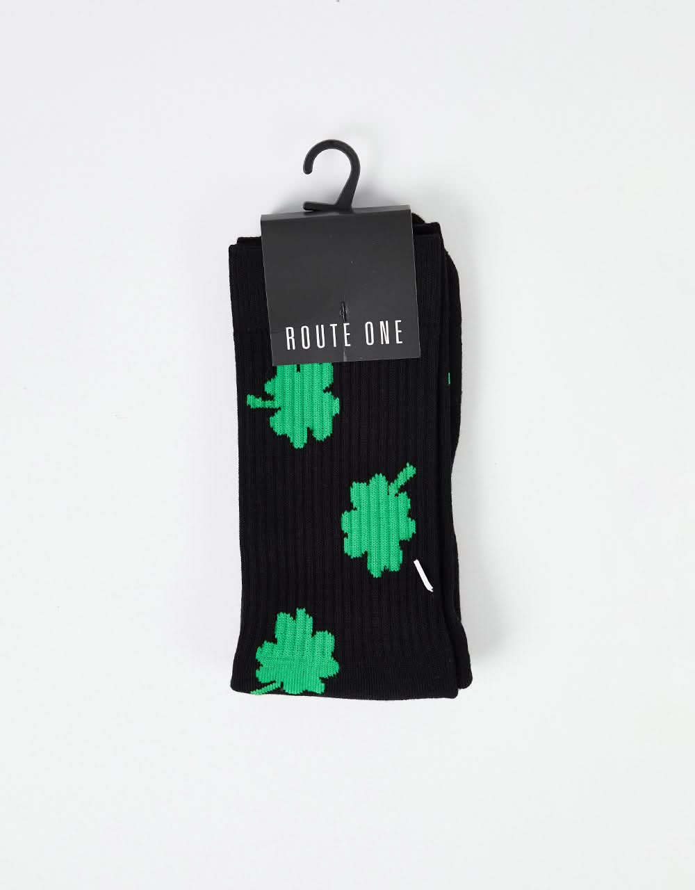 Route One Four Leaf Socks - Black