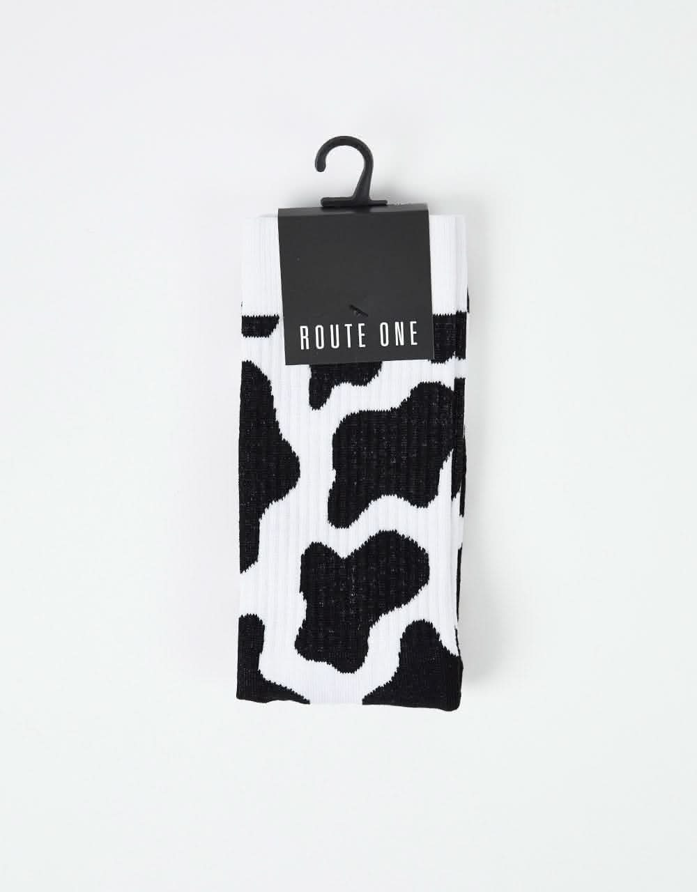 Route One Cow Socks - White