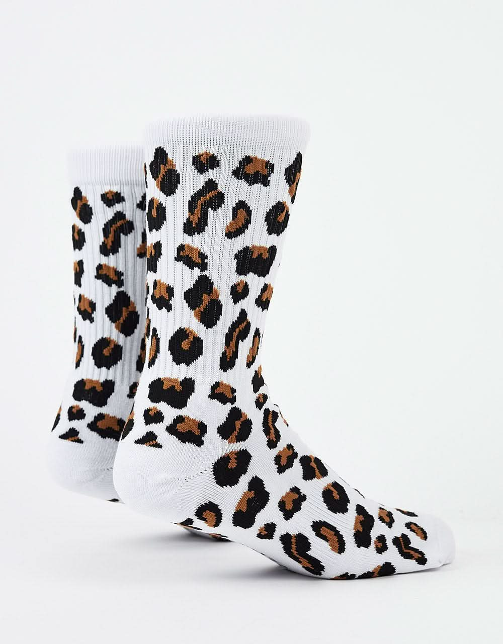 Route One Leopard Socks - White