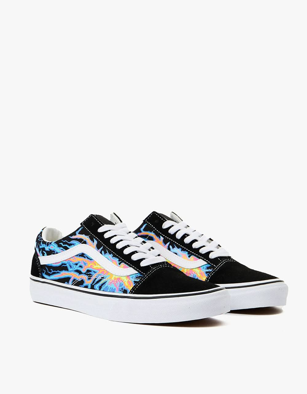 Vans Old Skool Skate Shoes - (Electric Flame) Black/True White