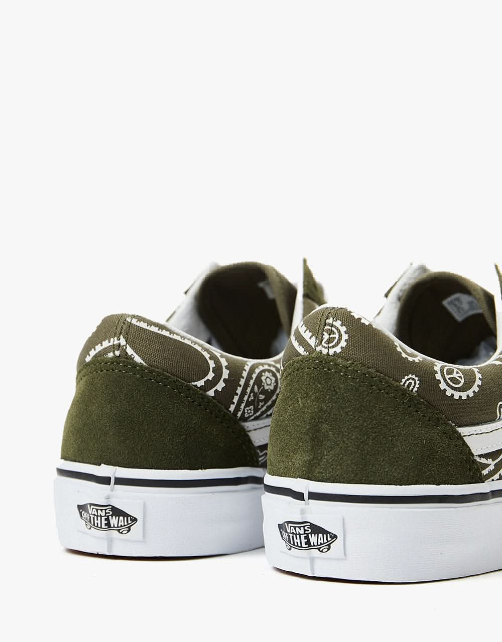 Vans Old Skool Skate Shoes - (Peace Paisley) Grape Leaf/True White