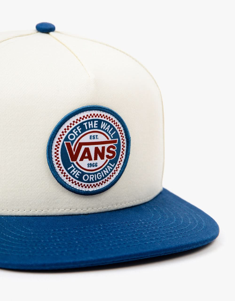 Vans Original Checkerboard Snapback Cap - White/Navy