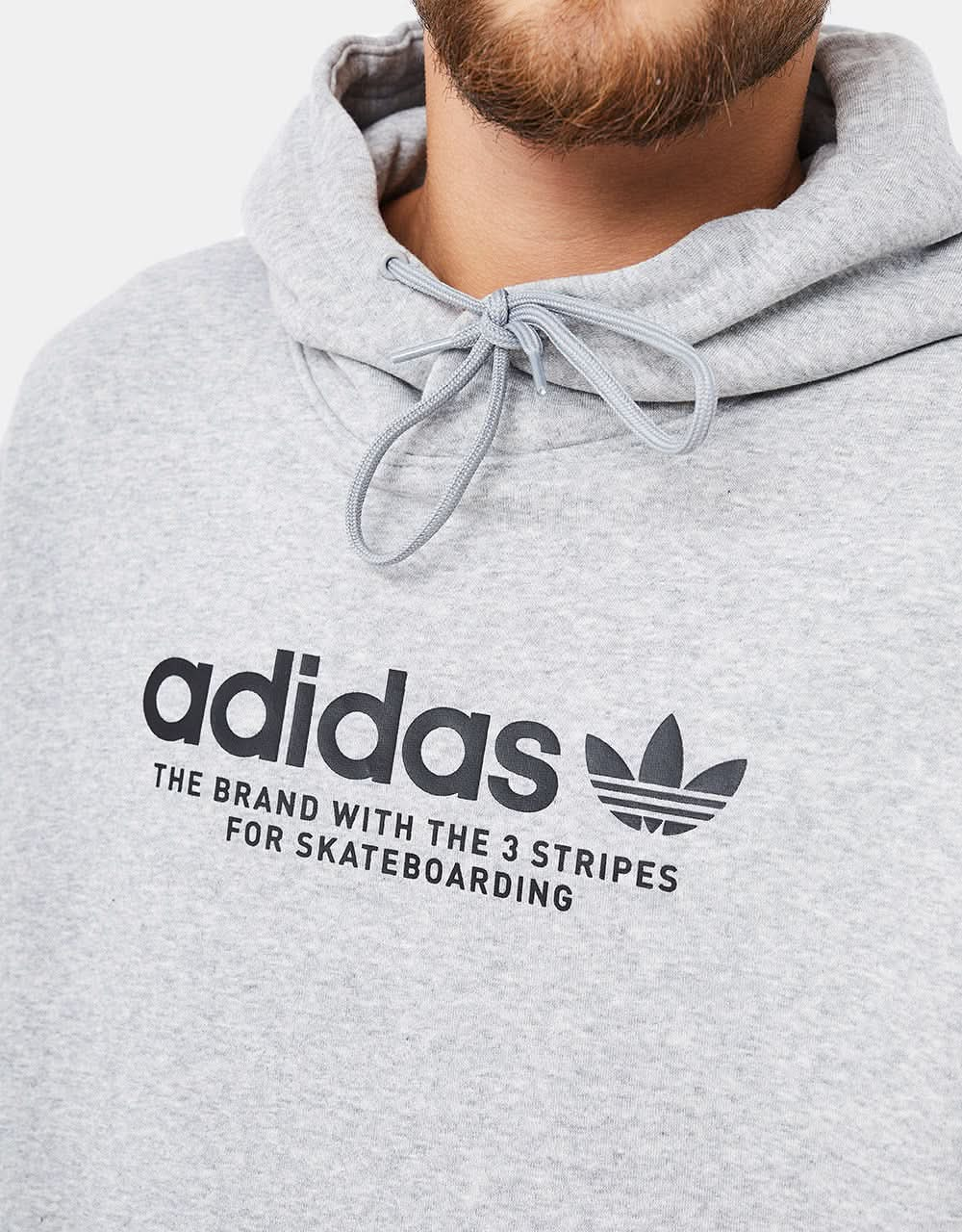 adidas 4.0 Logo Pullover Hoodie - Medium Grey Heather/Black