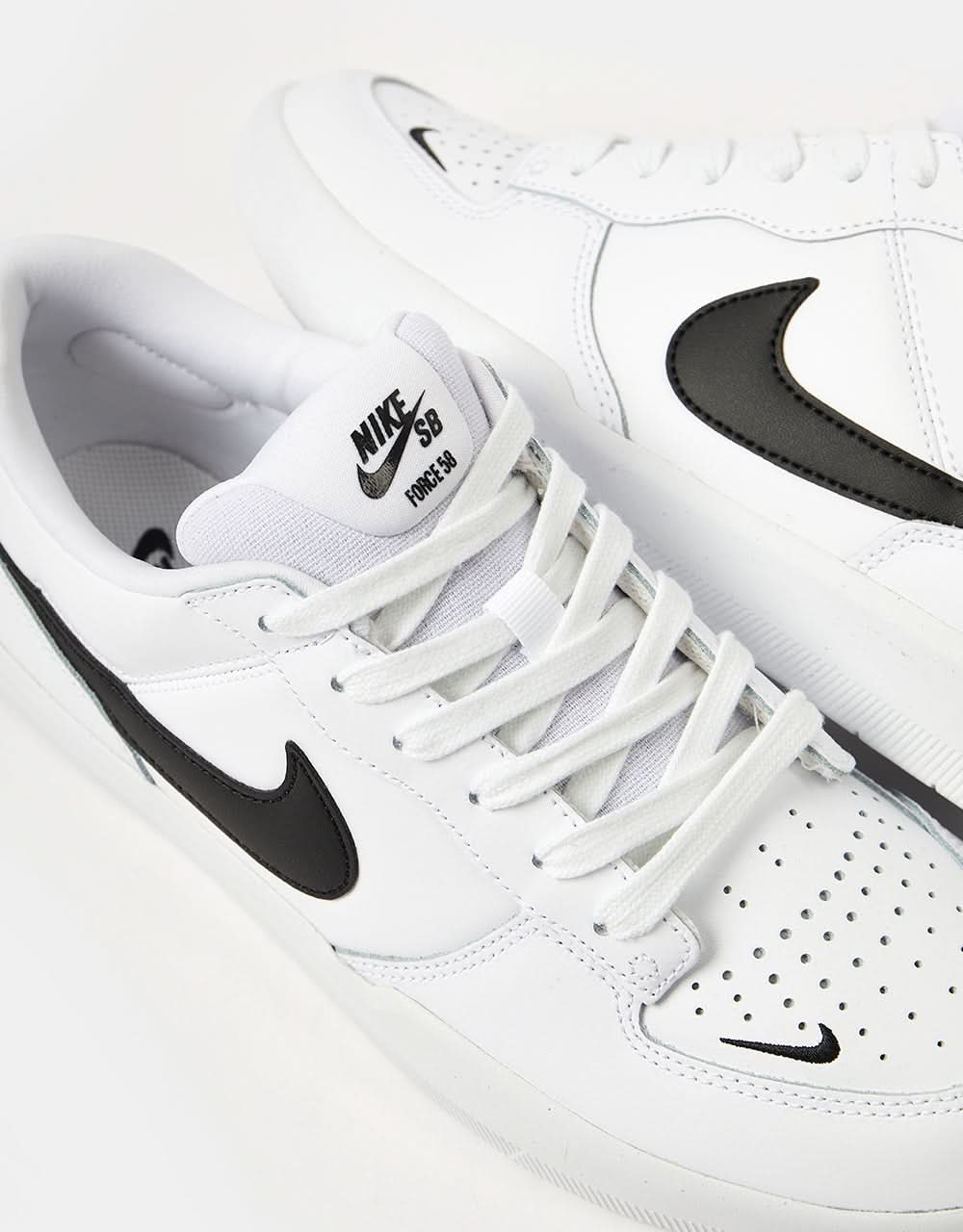 Nike SB Force 58 Premium Skate Shoes - White/Black-White-White