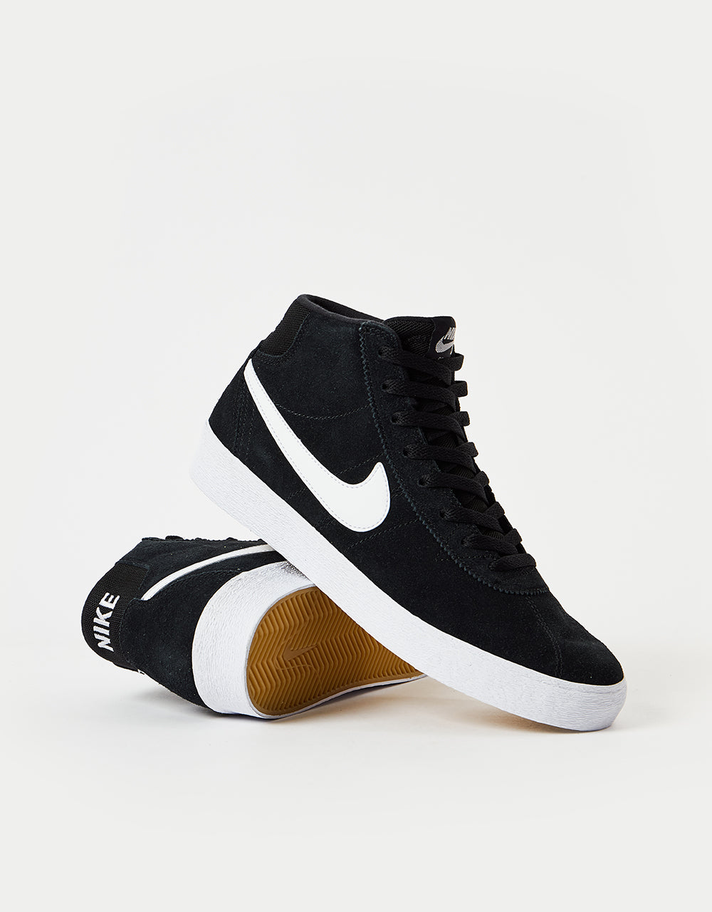 Nike SB Bruin High Skate Shoes - Black/White-Black-Gum Light Brown