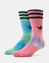 adidas Batik Crew 2 Pack Socks - Pulse Magenta/Black