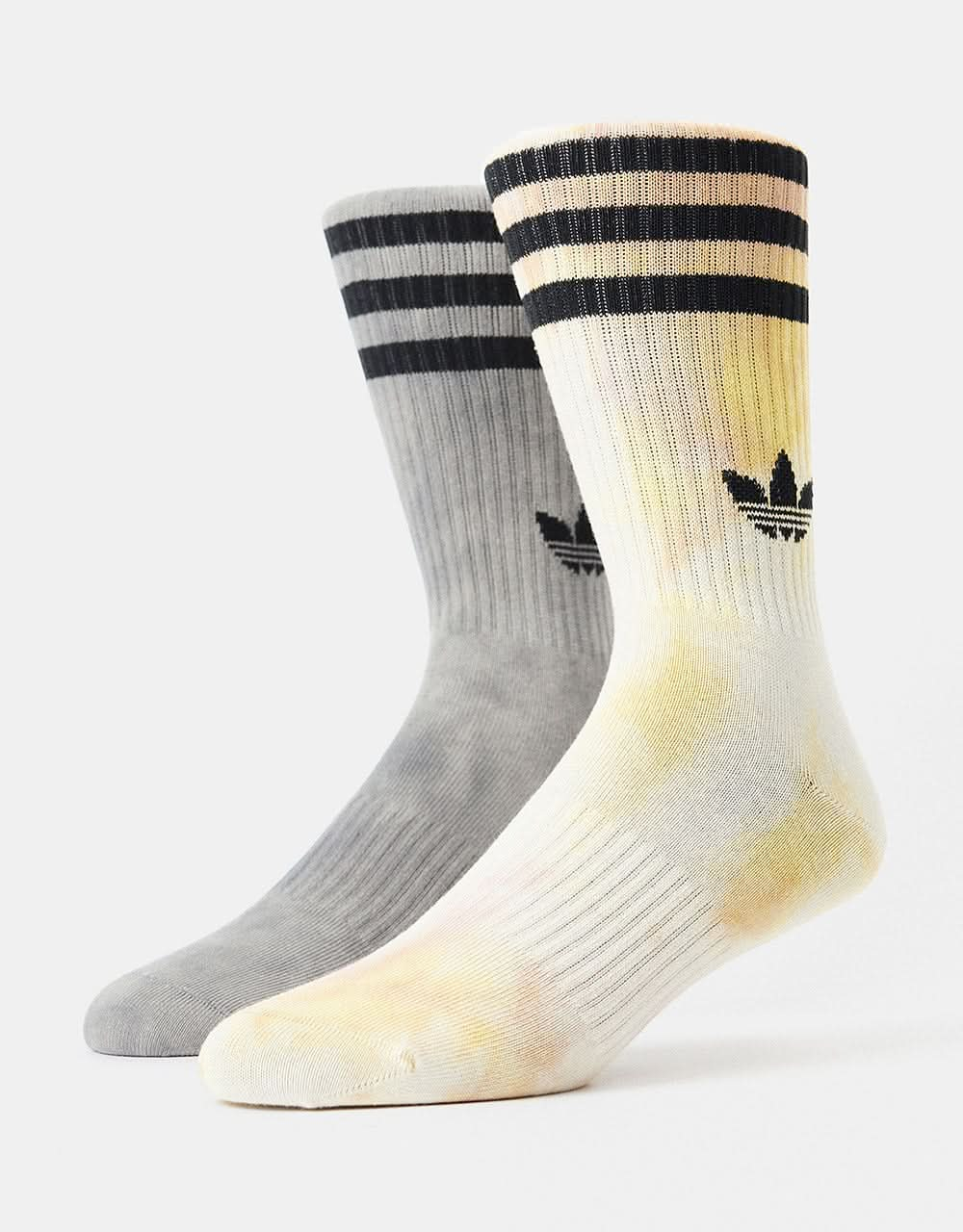 adidas Batik Crew 2 Pack Socks - MGH Solid Grey/Black