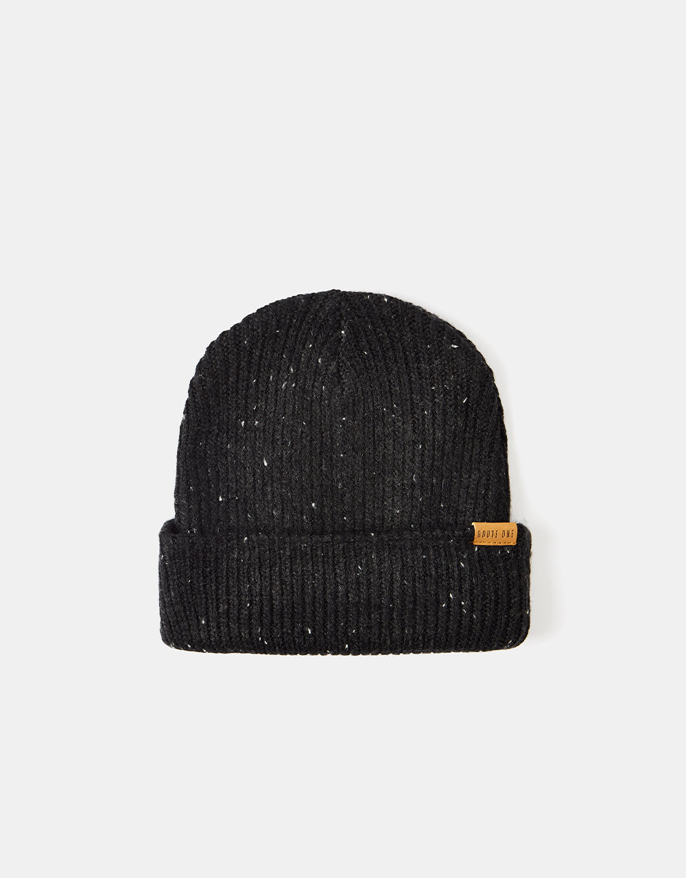 Route One Recycled Fleck Beanie - Black