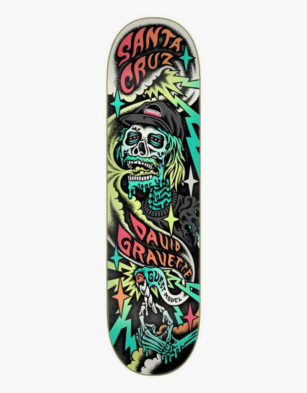 Santa Cruz Gravette Hippie Skull Guest Skateboard Deck - 8.3"