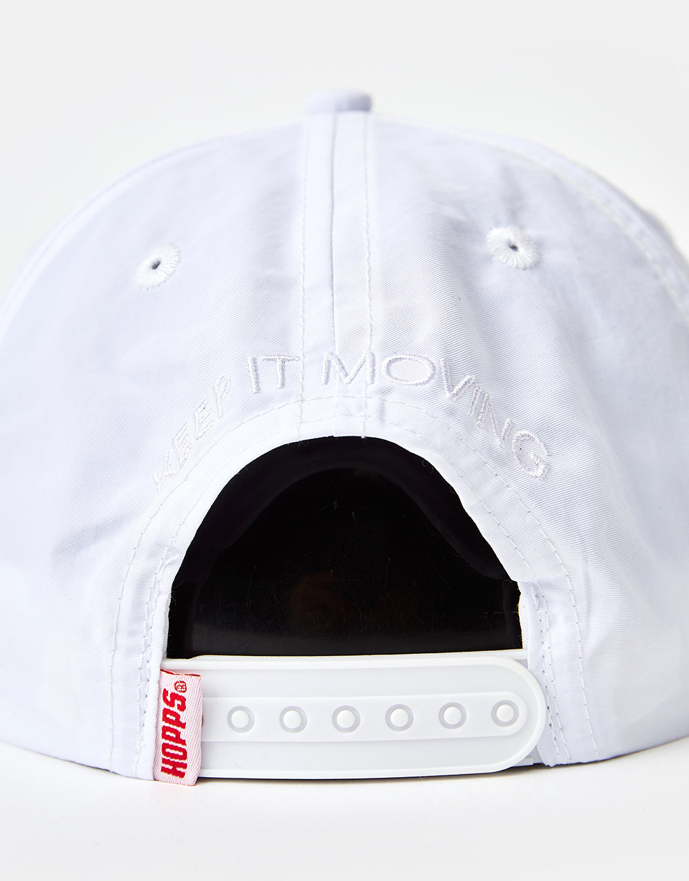 Hopps Face Embroidered Snapback Cap - White