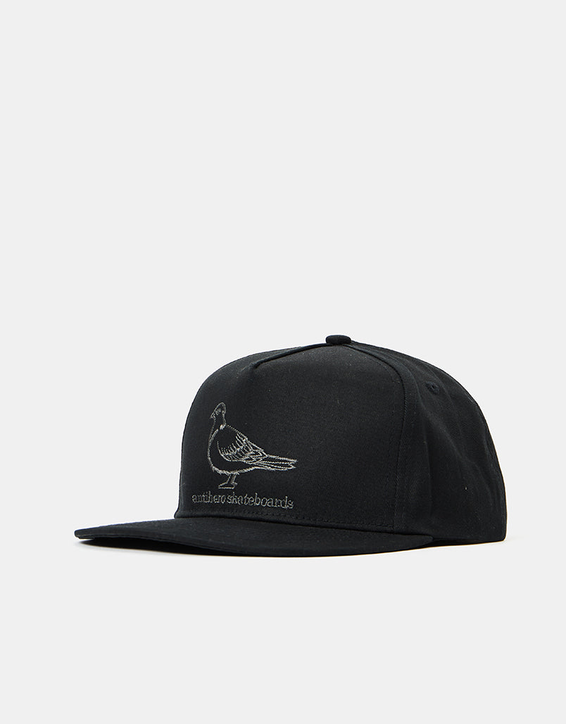 Anti Hero Basic Pigeon Snapback Cap - Black/Charcoal