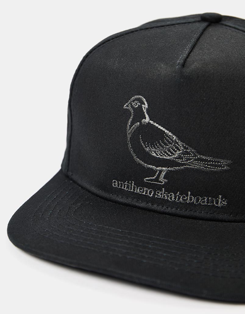 Anti Hero Basic Pigeon Snapback Cap - Black/Charcoal