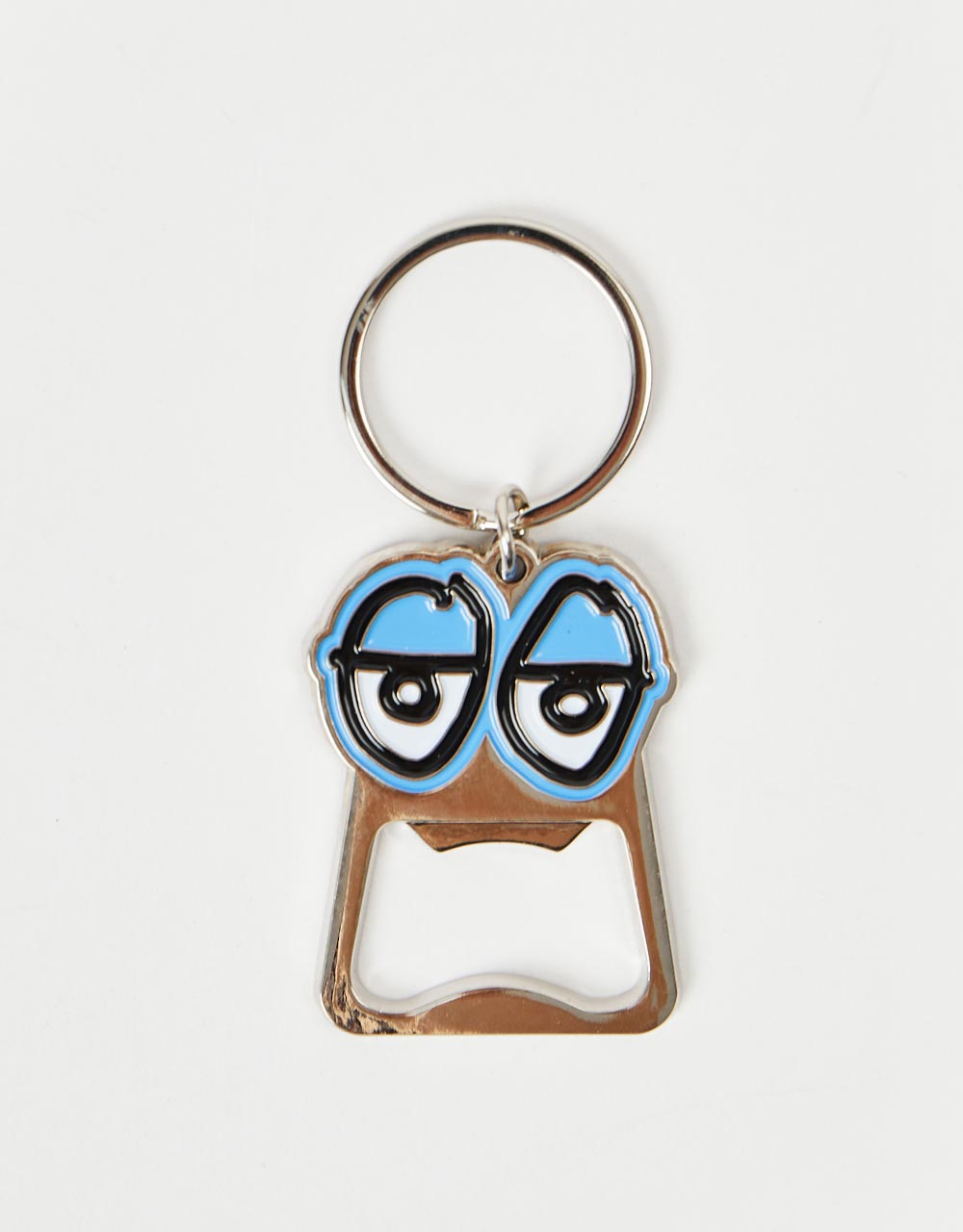 Krooked Eyes Key Chain - Polished Nickel/Blue Fill