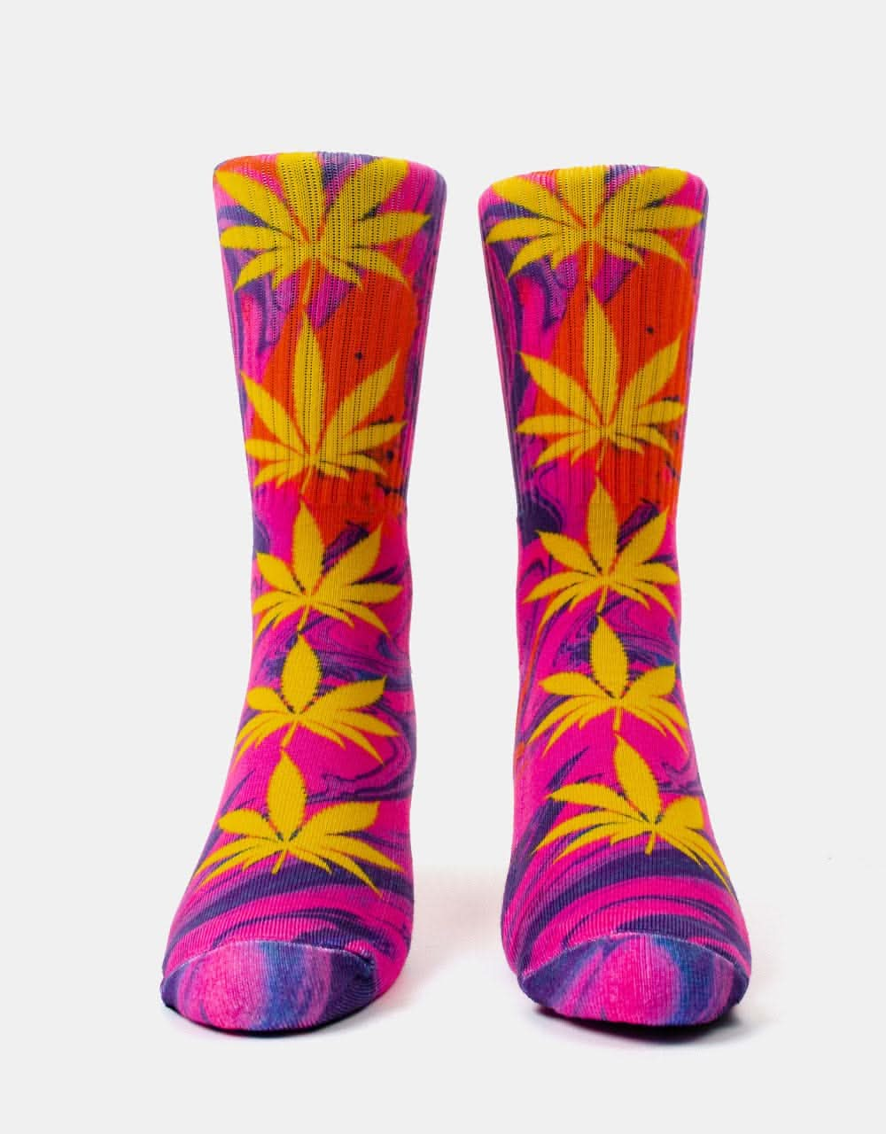 HUF Digtial Plantlife Socks - Purple/Yellow