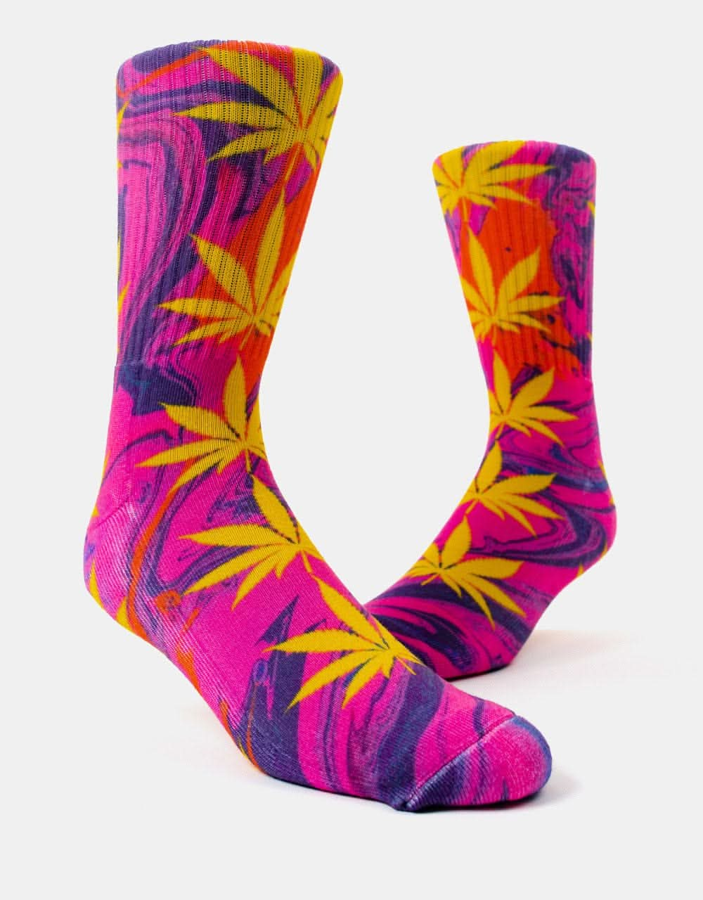 HUF Digtial Plantlife Socks - Purple/Yellow