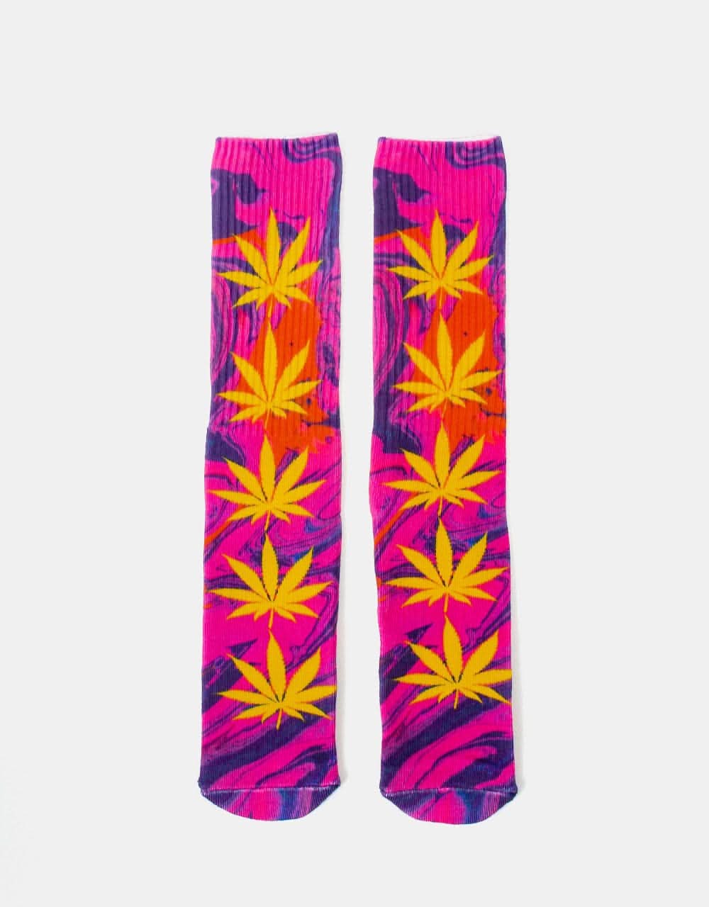 HUF Digtial Plantlife Socks - Purple/Yellow