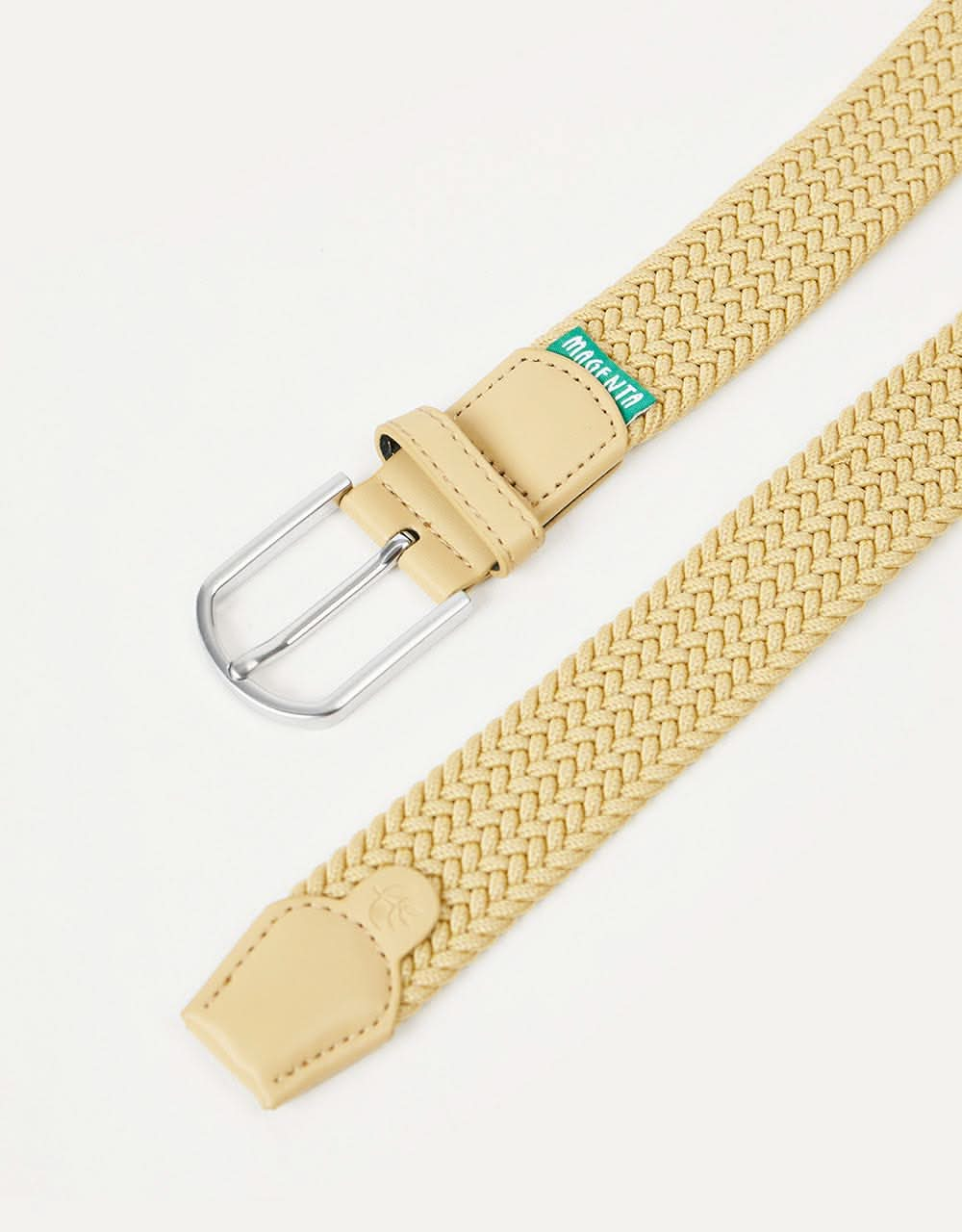 Magenta Braided Belt - Beige