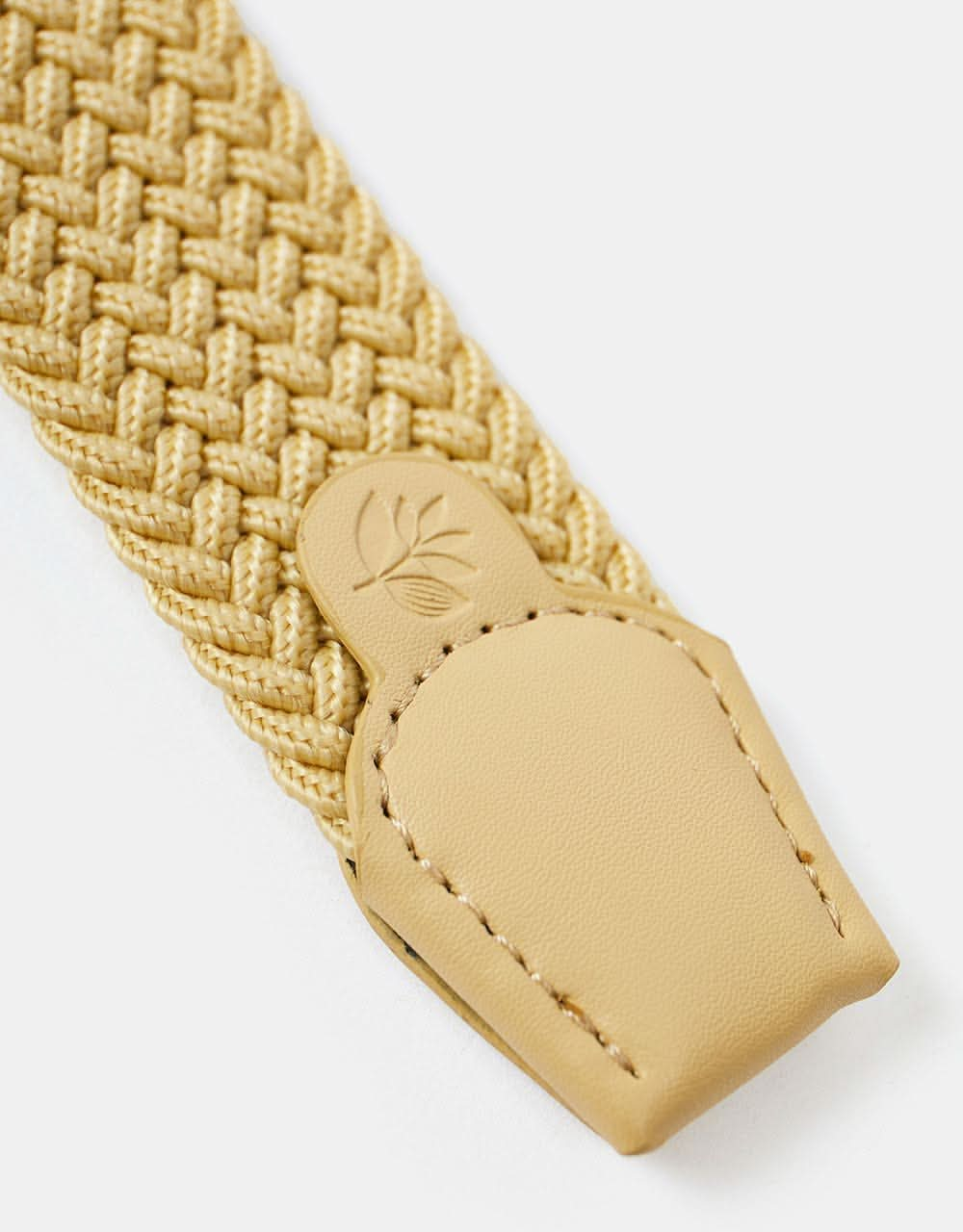 Magenta Braided Belt - Beige