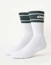 Obey Cooper II Socks - White /Dark Cedar