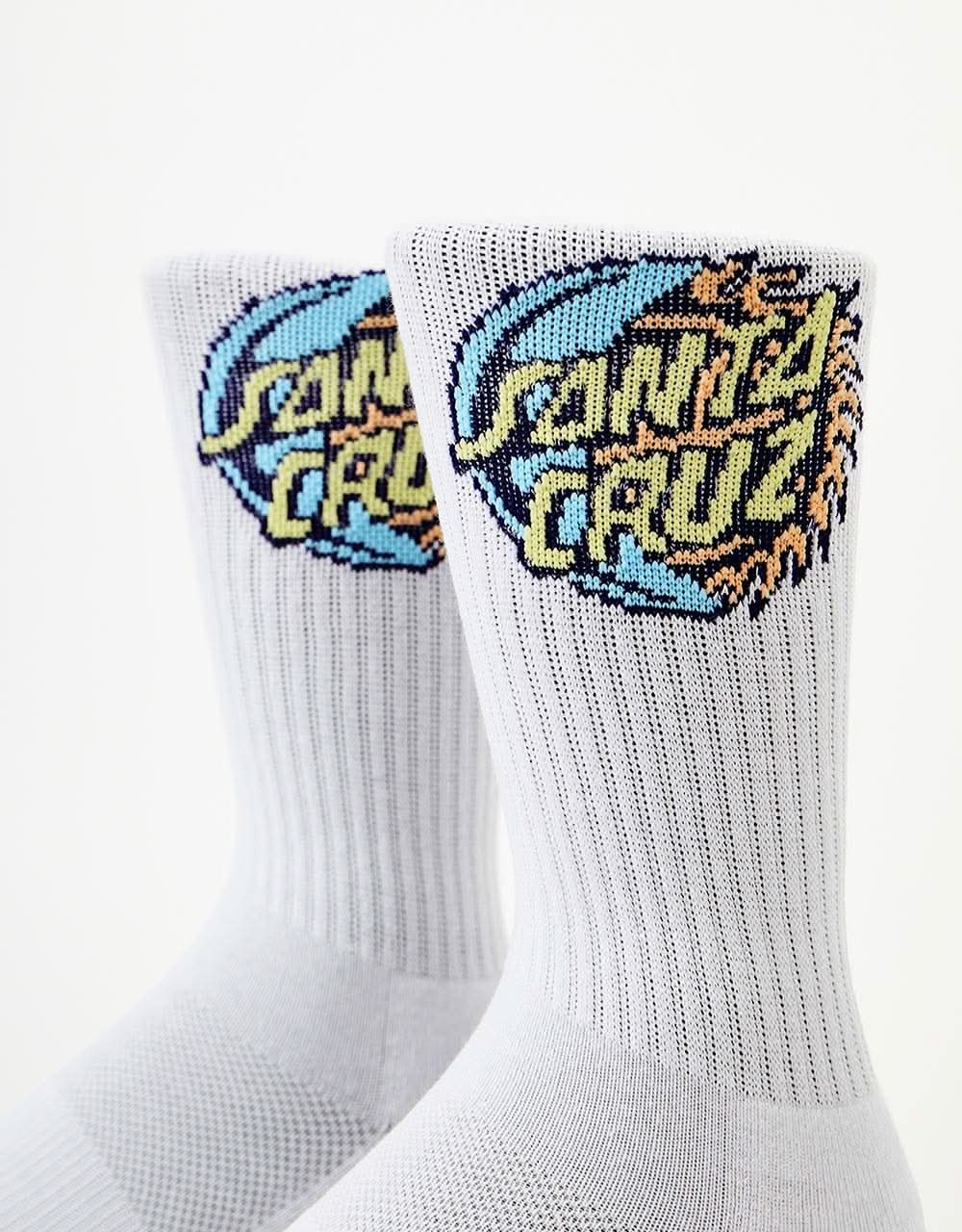 Santa Cruz Eclipse Dot Socks - White