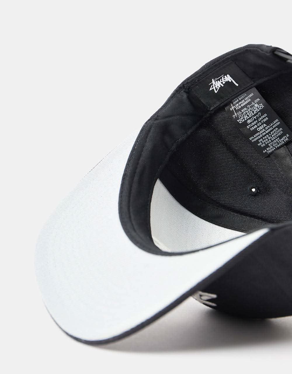 Stüssy Big Stock High Crown Cap - Black