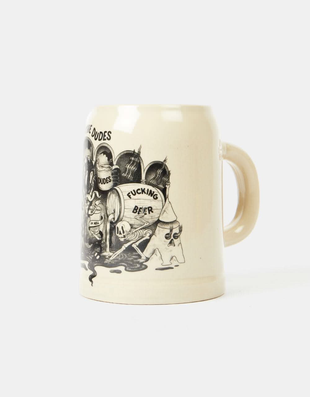 The Dudes Helles In Hell Beer Mug - White