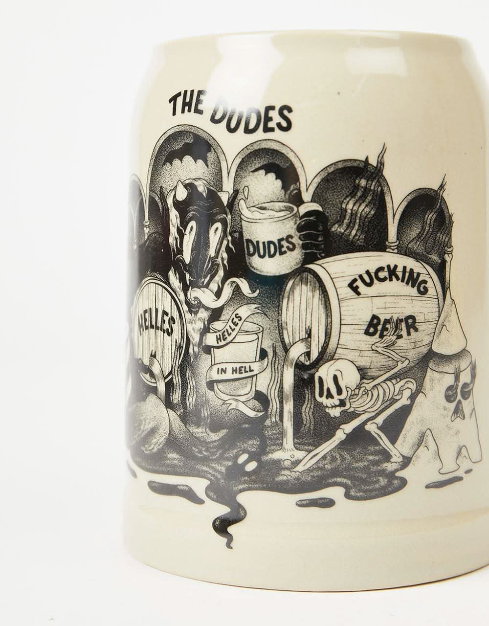 The Dudes Helles In Hell Beer Mug - White