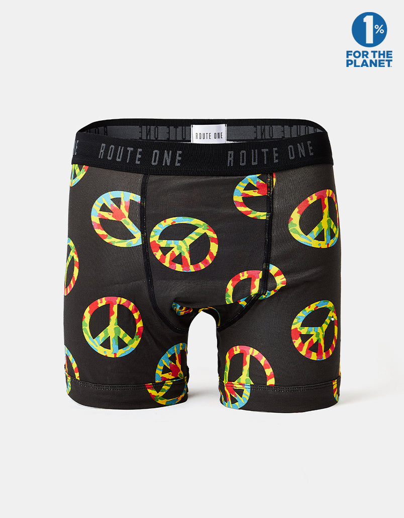 Route One Classic Boxer Shorts 2 Pack - Peace/Warped Smiley