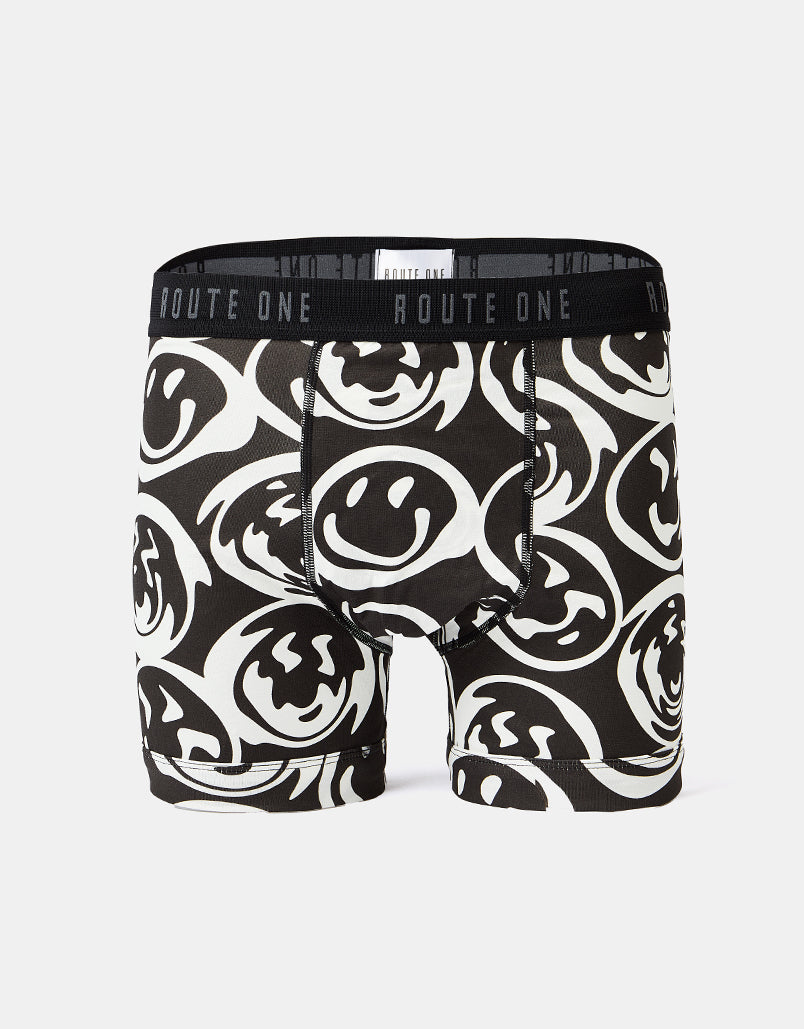 Route One Classic Boxer Shorts 2 Pack - Peace/Warped Smiley