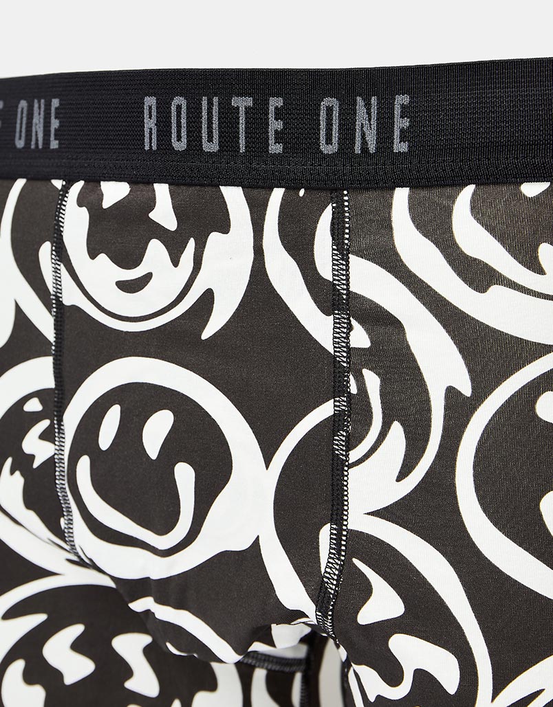 Route One Classic Boxer Shorts 2 Pack - Peace/Warped Smiley