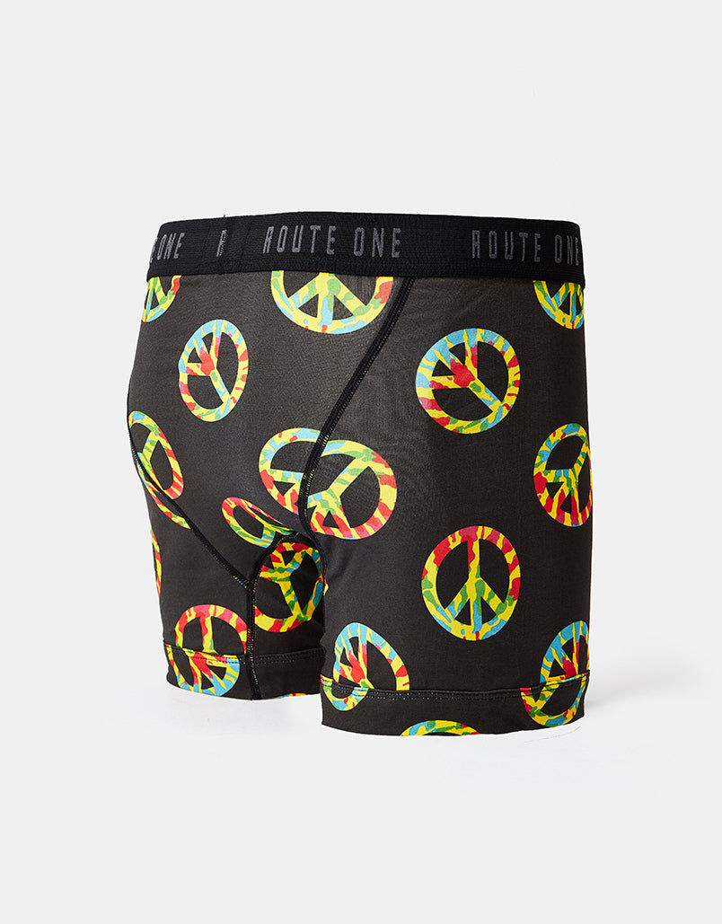 Route One Klassische Boxershorts – Peace (Schwarz)