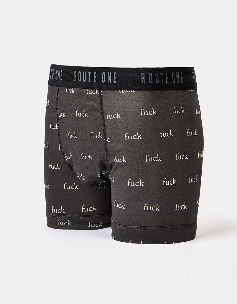 Route One Classic Boxer Shorts - F-It (Black)