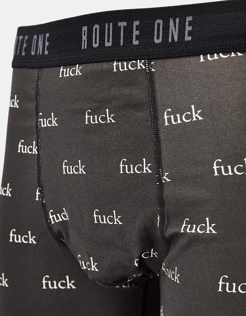 Route One Classic Boxer Shorts - F-It (Black)