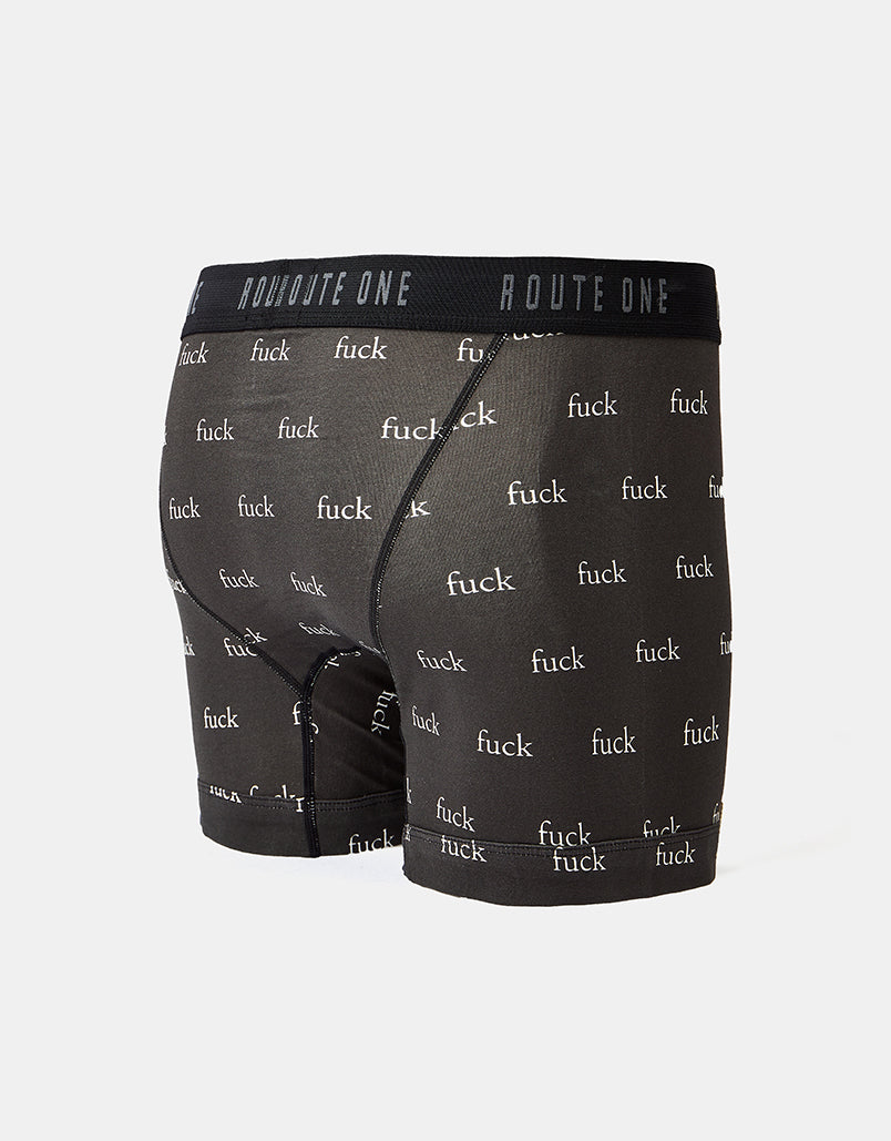 Route One Classic Boxer Shorts - F-It (Black)