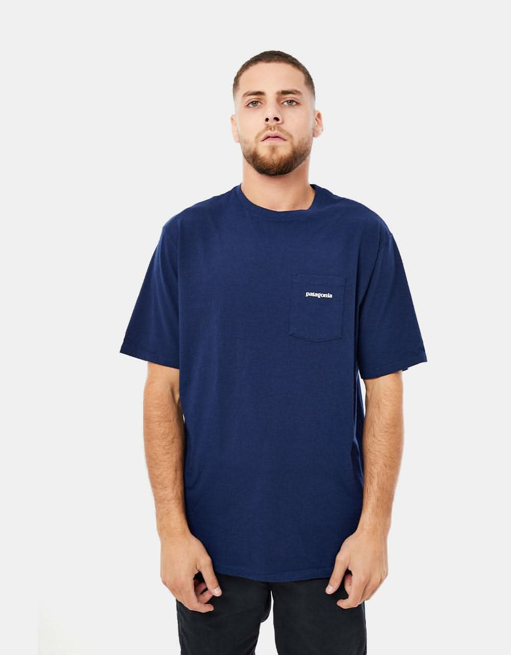 Patagonia Boardshort Logo Pocket Responsibili-Tee® - Stone Blue