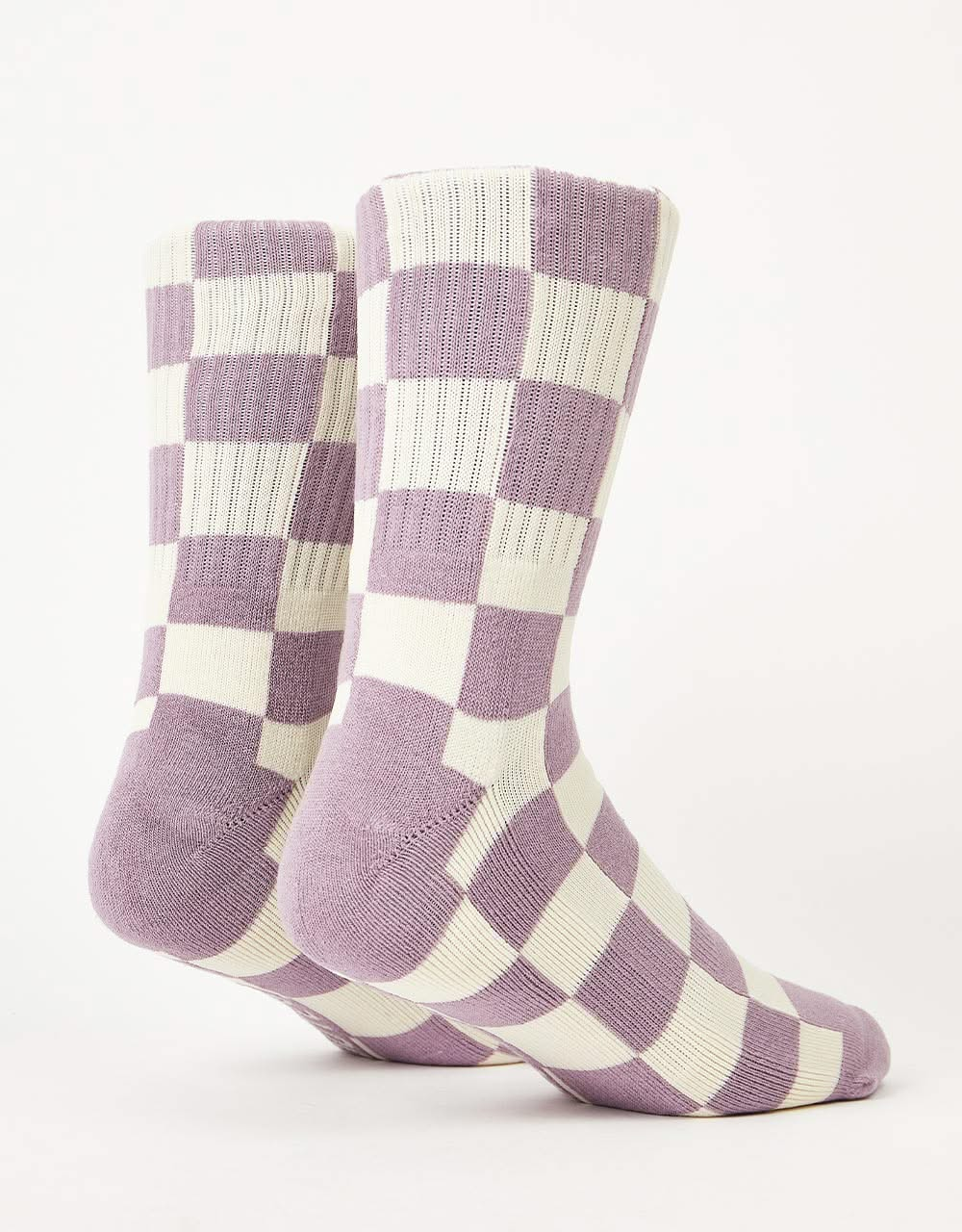 Route One Checkerboard Crew Socks - Pink/Natural