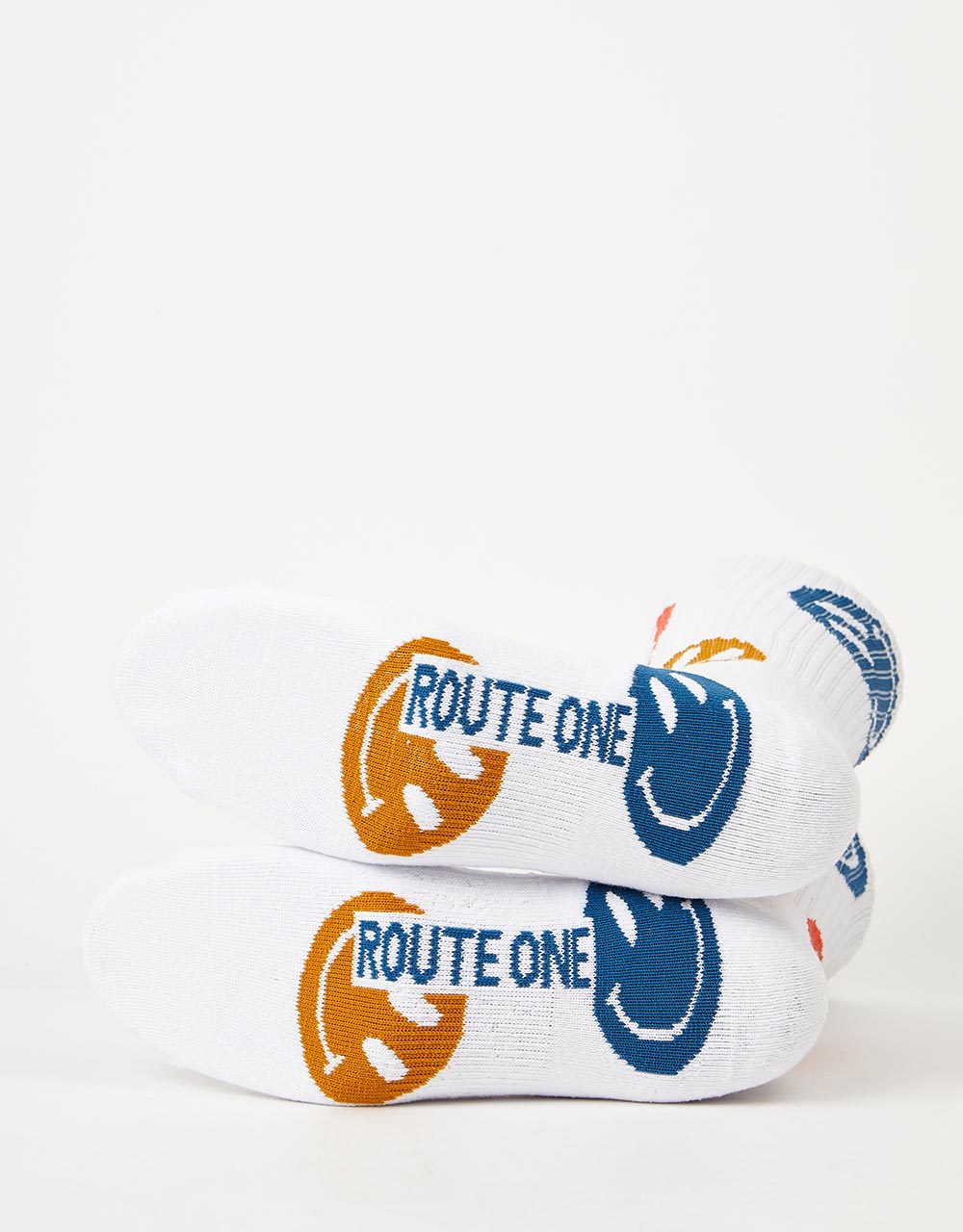 Chaussettes Route One Smiley - Blanc