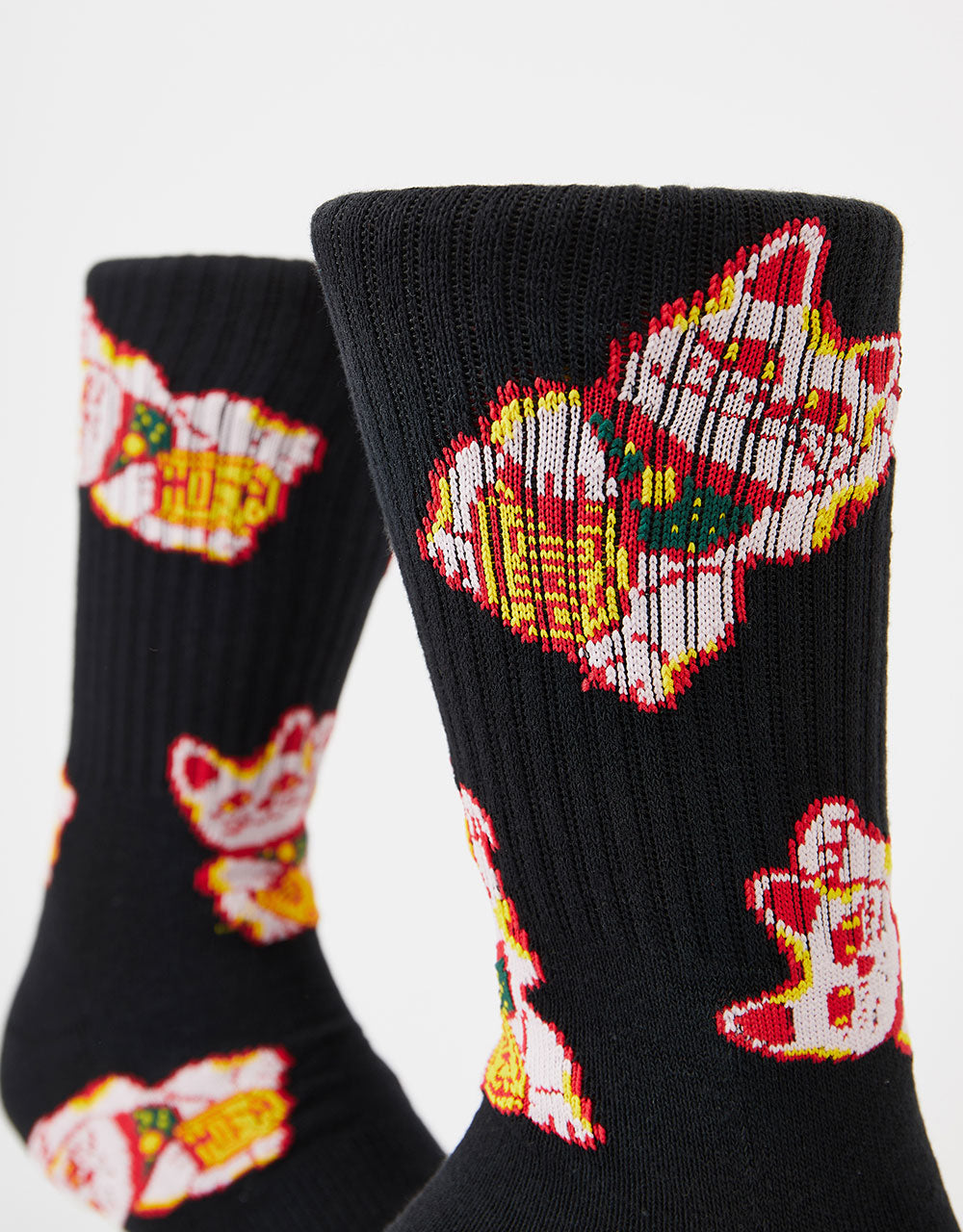 Route One Lucky Cat Socks - Black