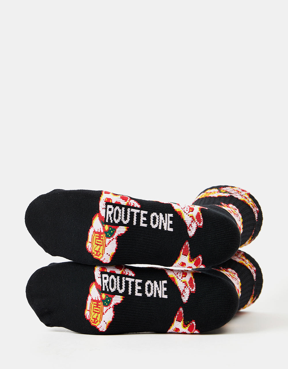 Route One Lucky Cat Socks - Black