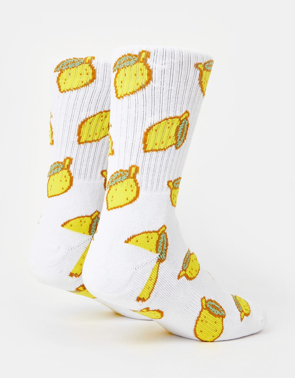 Route One Lemons Socks - White