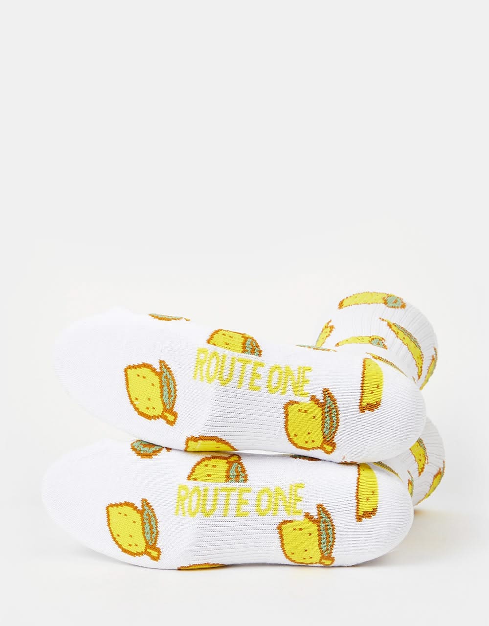 Route One Lemons Socks - White