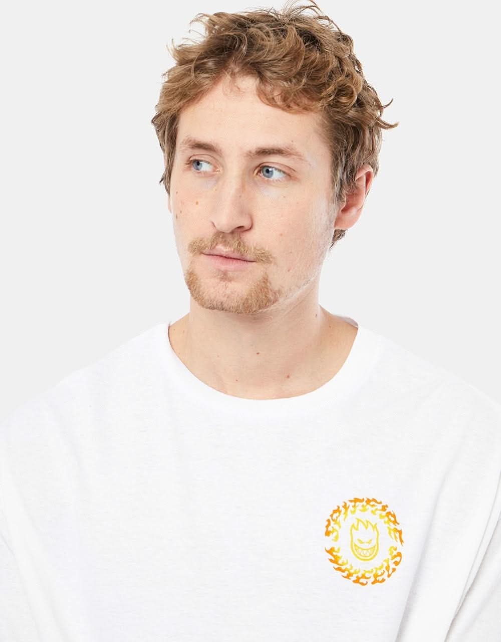 Spitfire Torched Script T-Shirt - White/Yellow/Orange